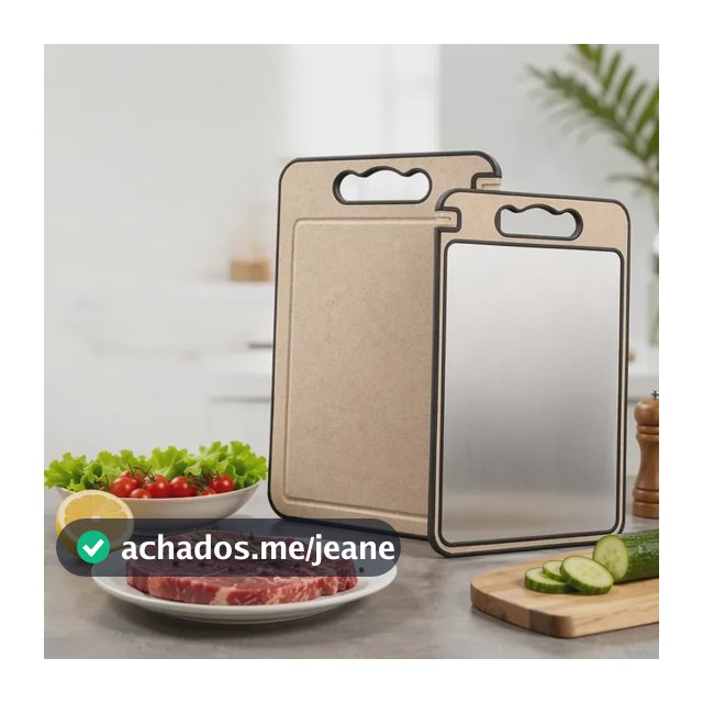 Tabua De Corte Para Cortar Dupla Face Aço Inox 304 Livre Bpa Geométrico