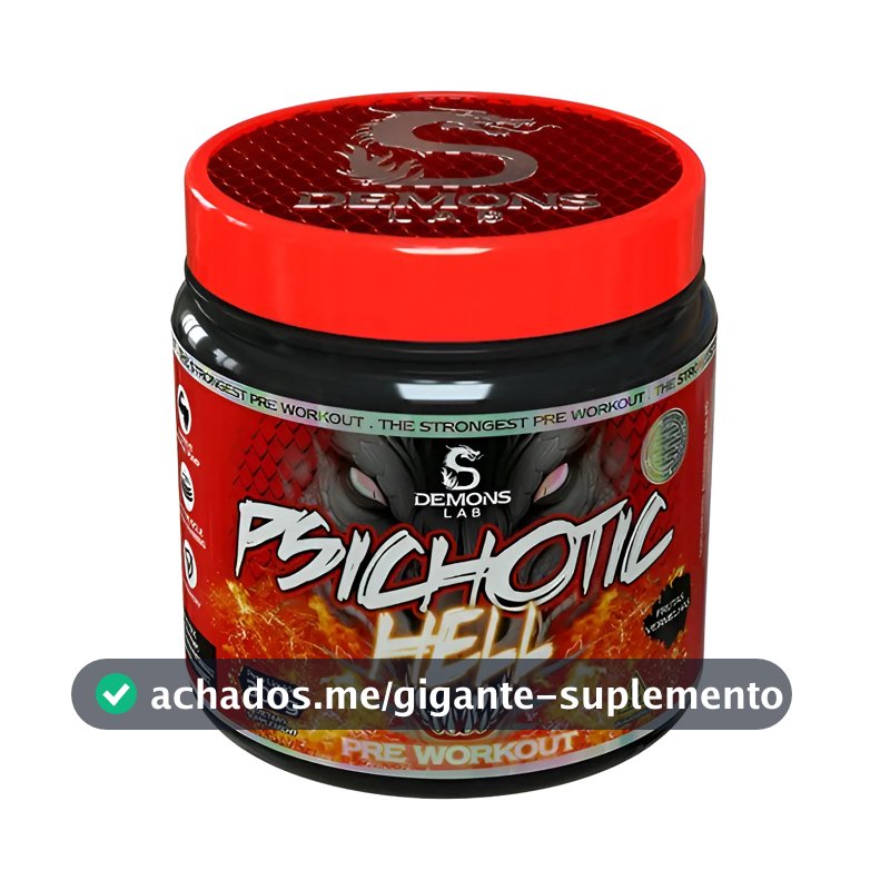 Suplemento Pó Pré Treino Psichotic Hell 300g Demons Lab Frutas Vermelhas