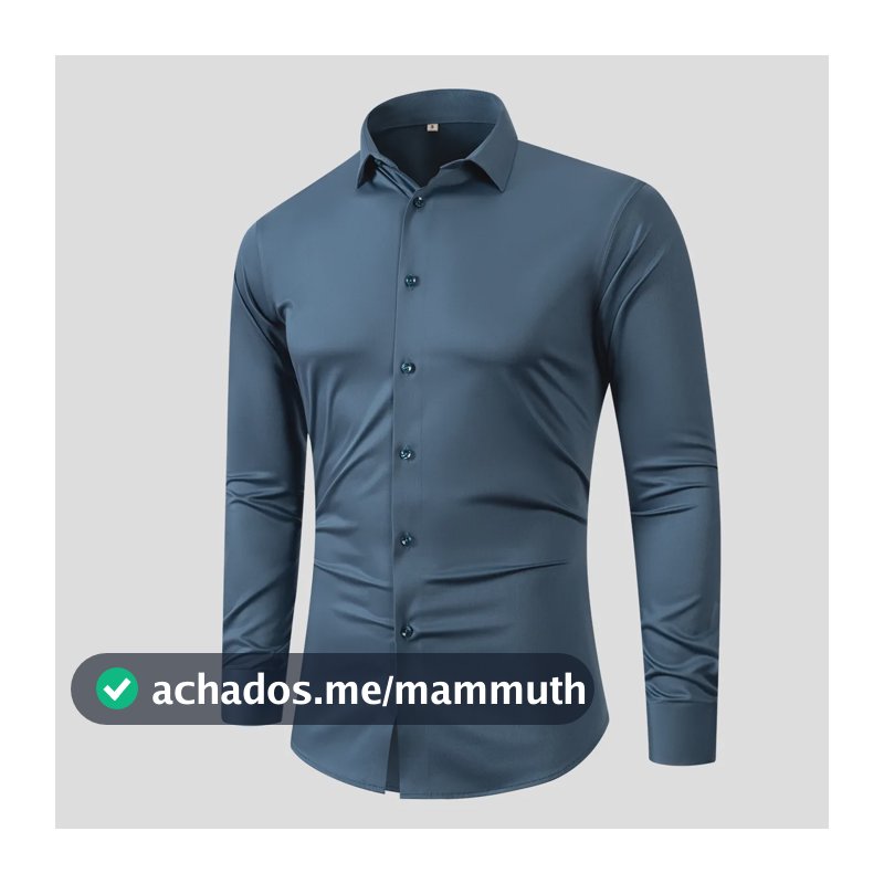 Camisa Social Masculina Slim Luxo Fibra De Bambu Elastano