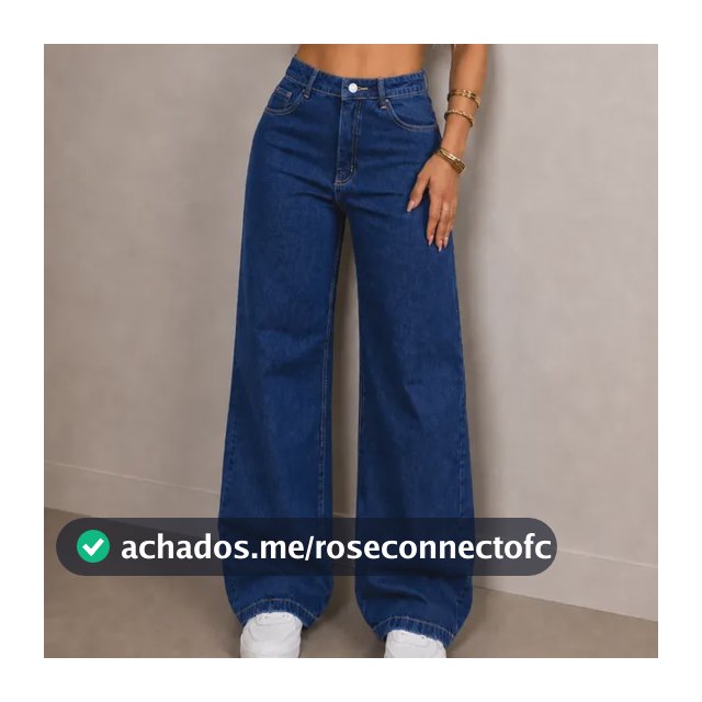 Calça Jeans Pantalona Wide Leg Barra Larga Cintura Alta 100%
