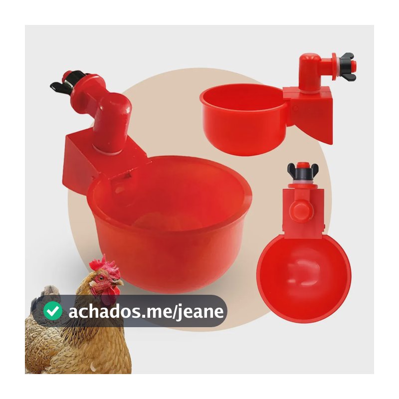 Bebedouros Automáticos Aves Galinhas Codornas 10 Unidades Vermelho