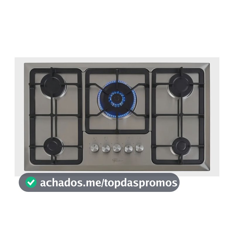 Cooktop Gás Fischer 5 Bocas Tripla Chama Infinity Mesa Inox Inox