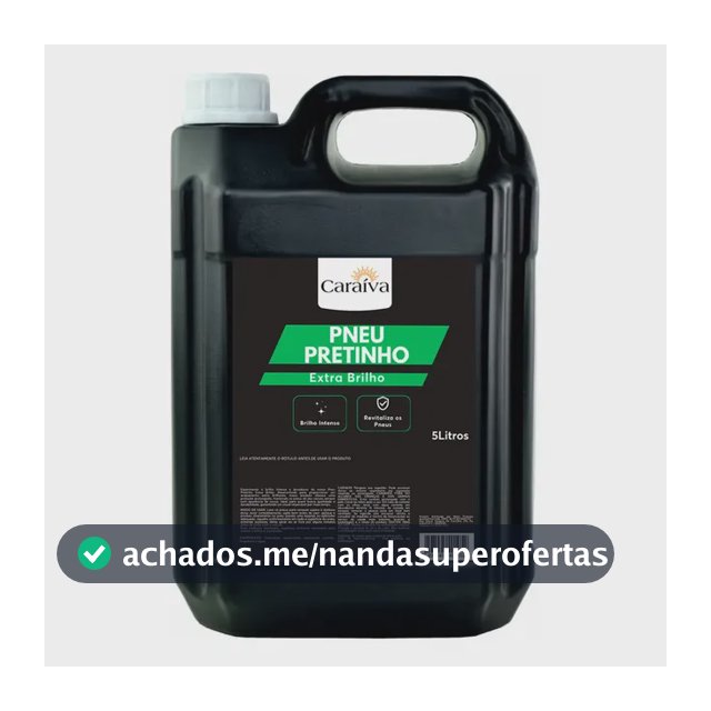 Pretinho para Pneu Extra Brilho Intenso Fácil aplicação 5 Litros Automotivo Estética Automotiva Lava Jato