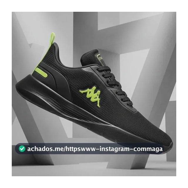 Tenis Kappa Treviso Original Unissex Confortável Academia Preto-amarelo-limão 41 Br