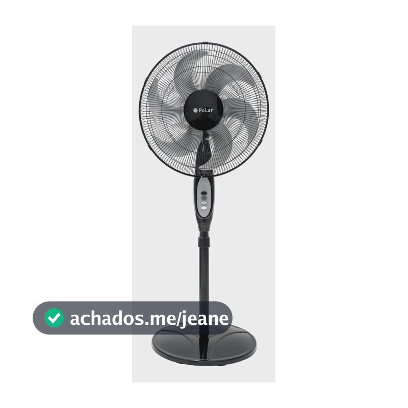 Ventilador De Coluna Polar - Maxi Turbo Preto - Com 6 Pás 40