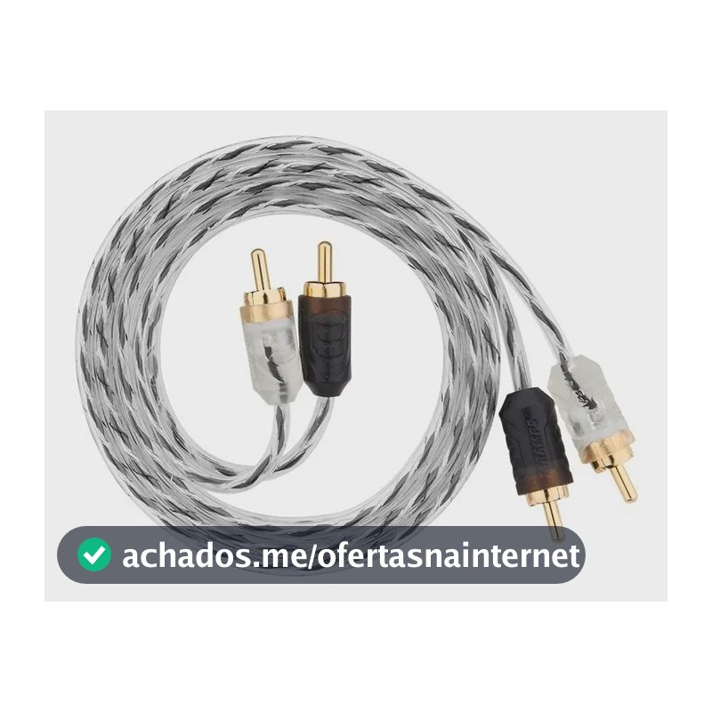 Cabo Rca Taramps 1 Metro 1M 100cm Banhado A Ouro Double Injetado 1 metro Stereo Som Automotivo