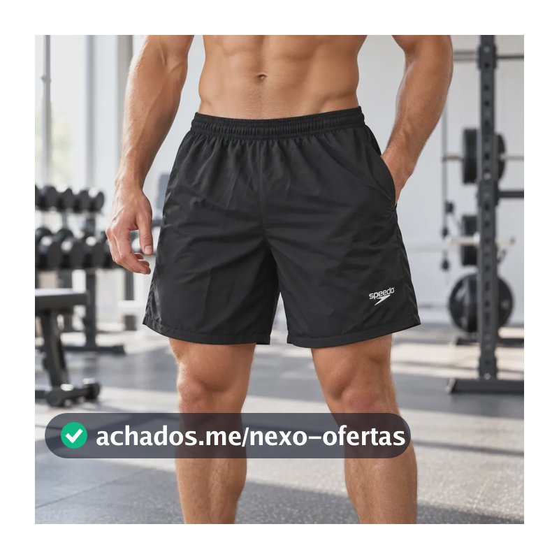 Bermuda Masculina Speedo Preta Academia Futebol Corrida Preto Lisa Gg