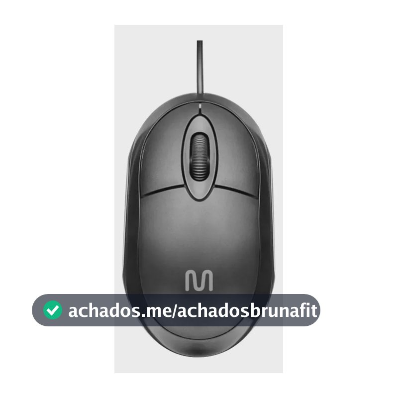Mouse com Fio USB MO300 Sensor Óptico 1200dpi Cabo 1,20m Computador Notebook Preto Multilaser