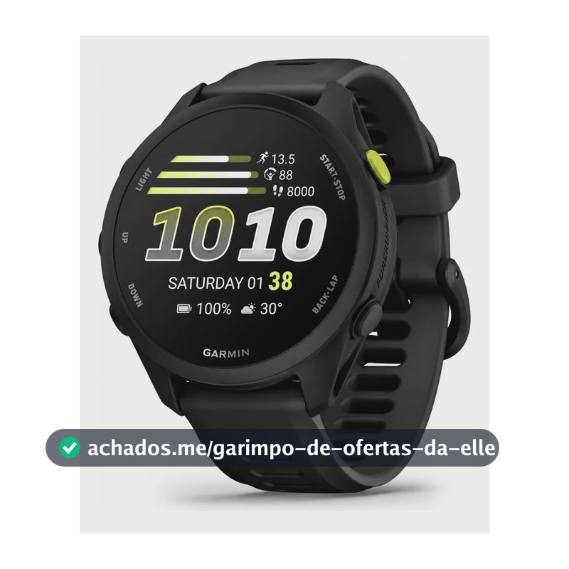 Relógio Garmin Forerunner 70 Preto - 42mm S/ Juros Preto Mesh Cinza-escuro