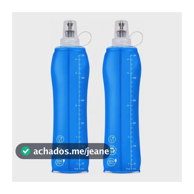 2x Garrafa Dobrável Corrida Running Squeeze Soft Flask 500ml