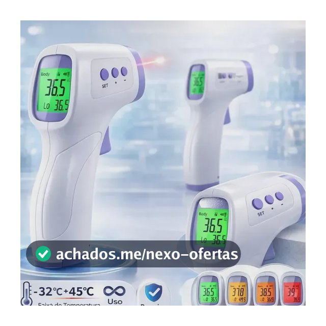 Termômetro Infravermelho Sem Contato Digital Medição Rápida Alta Precisão Display Lcd Memória Alarme Sensor Davely