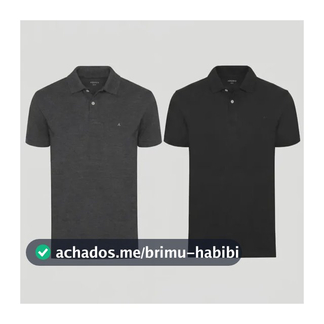 Kit Aramis 2 Polos Algodão Piquet Preto E Grafite Preto M