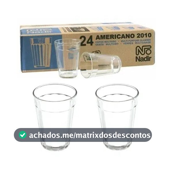 Copo Americano 190ml Jogo C/ 24 Unidades - Nadir 2010 Cor Vidro - transparente