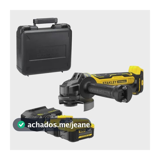 Esmerilhadeira Angular Profissional Stanley 125mm 2 Baterias, Carregador e Maleta SBG700M2K-BR