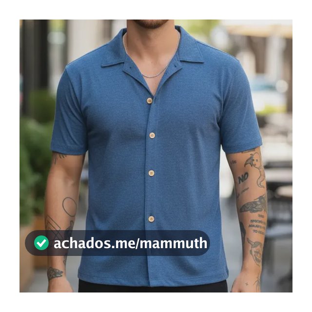 Camisa Masculina Slim De Malha Eco Com Botões De Madeira