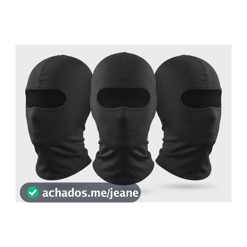 Kit 3 Balaclava Touca Ninja Termica Moto Ciclismo Uv50 Pesca Preto Liso