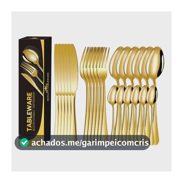 Kit 24 Talheres Luxo Premium Faqueiro Dourado Com Maleta Dourado,com Caixa De Papel