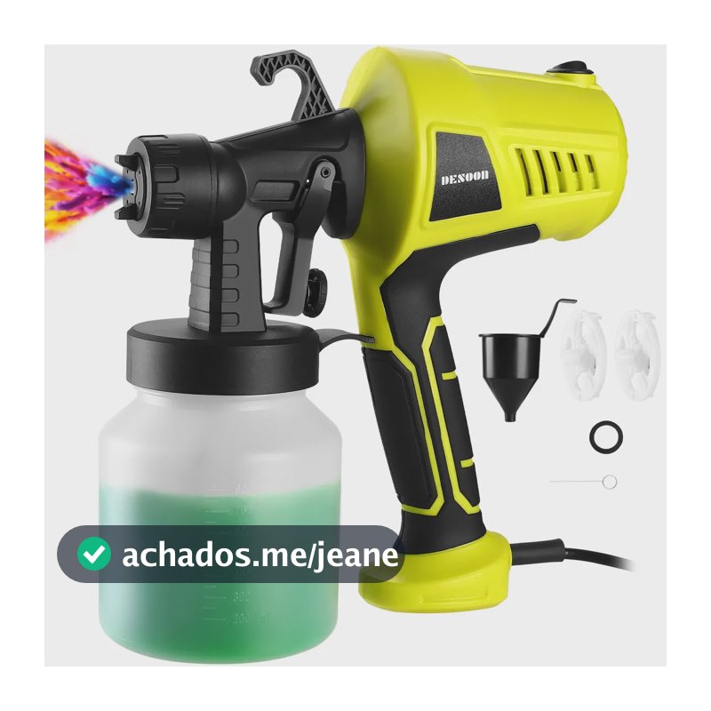 Pistola de Pintura 550W Profissional Elétrica Pulverizador 800ml Com 3 Bicos 2.5mm Para Paredes e Móveis Desoon