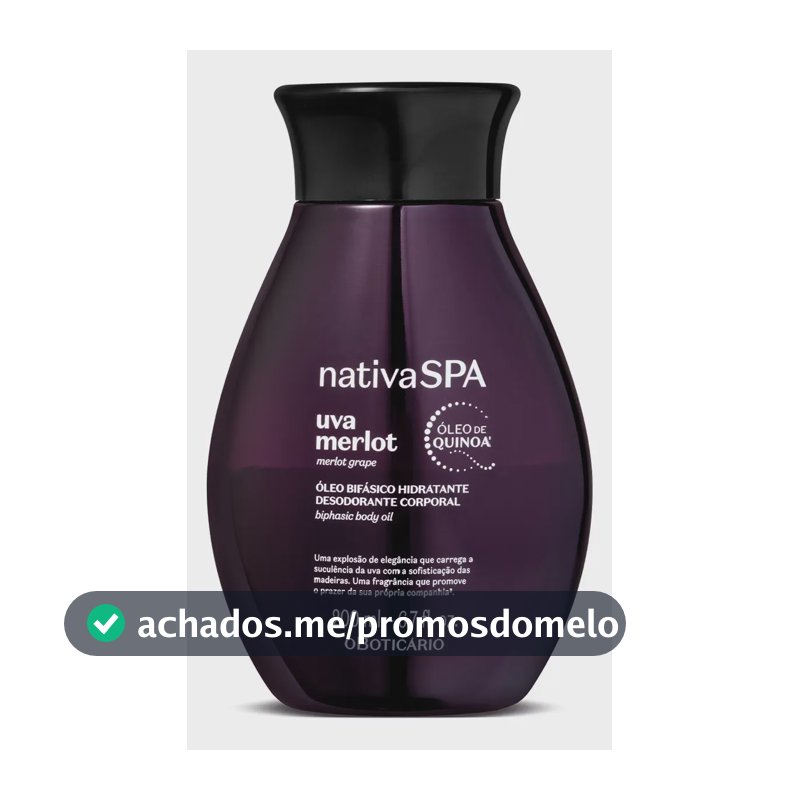 O Boticário Nativa Spa Óleo Corporal Uva Merlot 200ml