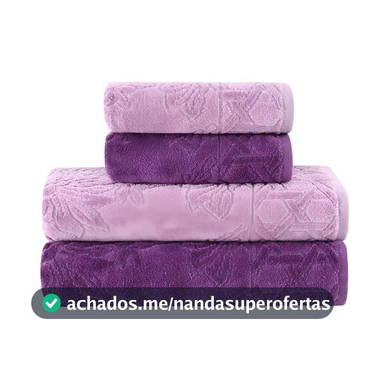 Jogo De Toalhas Banho Village Com 4 Peças Lilás E Roxo Buddemeyer