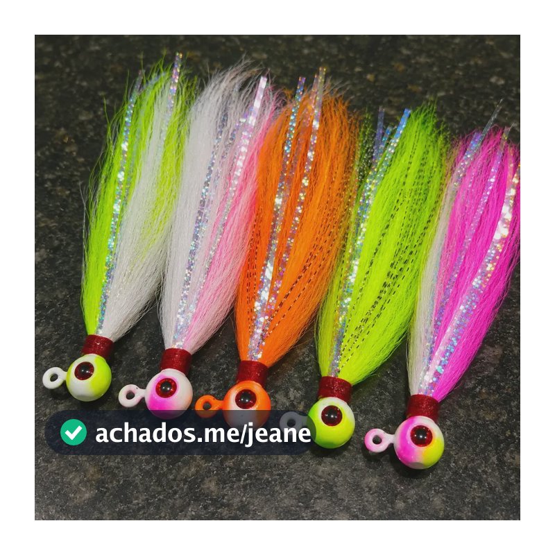 Kit Com 5 Jigs 10g Isca Artificial Hunter Jig Bolinha Variada