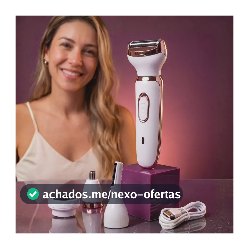 Maquina Depilador Eletrico Feminino 4 Em 1  Aparador Intimo Depilador 4 Em 1 A Bateria | Bivolt
