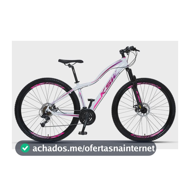 Bicicleta Ksw Mwza 24v Shimano Aro 29 Cor Branco com Pink e Violeta Tamanho do quadro 17