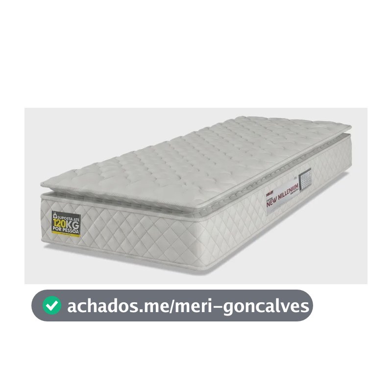 Colchão Solteiro Espuma D33 Pillow Top New Millenium Branco