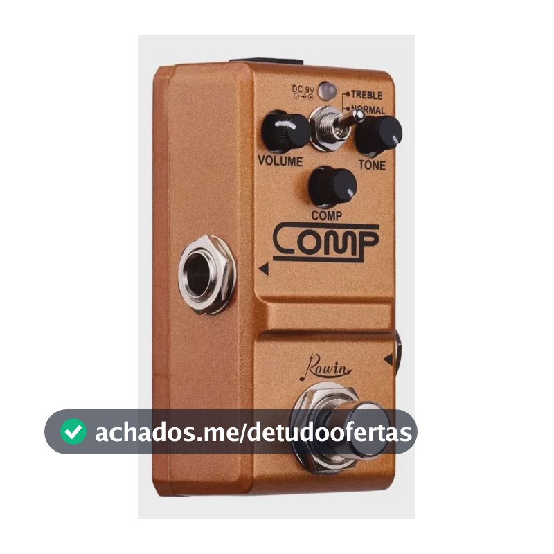 Mini Pedal Rowin Comp Compressor  Guitarra Efeito Pedal Marrom