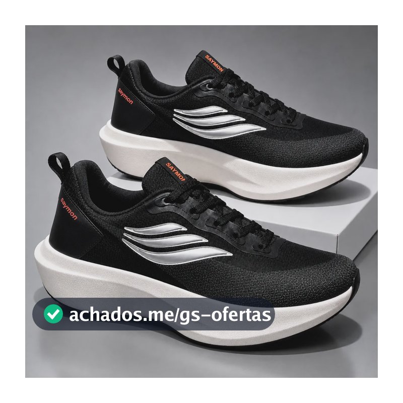 Tênis Masculino Feminino Academia Corrida Leve New Estiloso Preto Fênix 42 Br