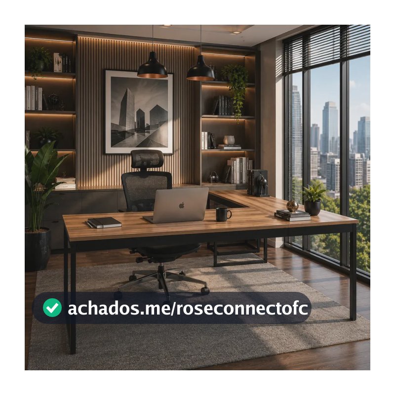 Mesa De Canto Em L Multifuncional Lamina Com Preto- Ideal Para Escritório Ou Home Office Compacta, Moderna E Perfeita Para Organização