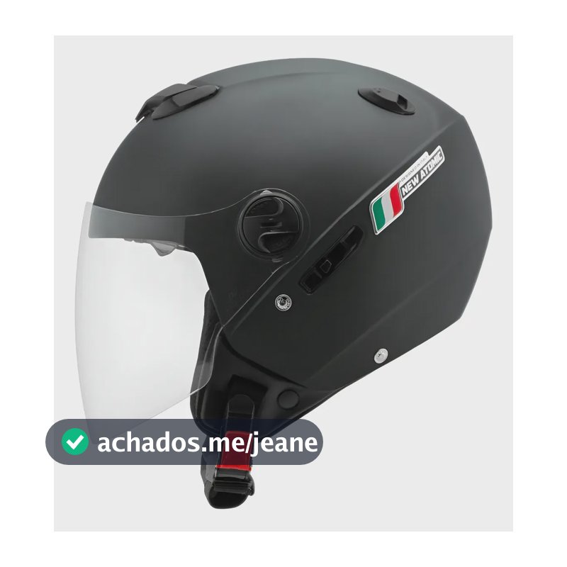 Capacete Aberto Pro Tork New Atomic Elite Viseira Solar Fumê Preto Fosco Brilhoso/fosco 58