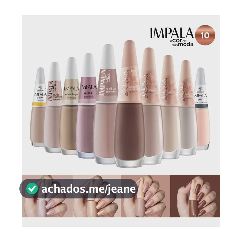 Kit 10 Esmaltes Impala Nude Cruelty-Free Secado Rápido