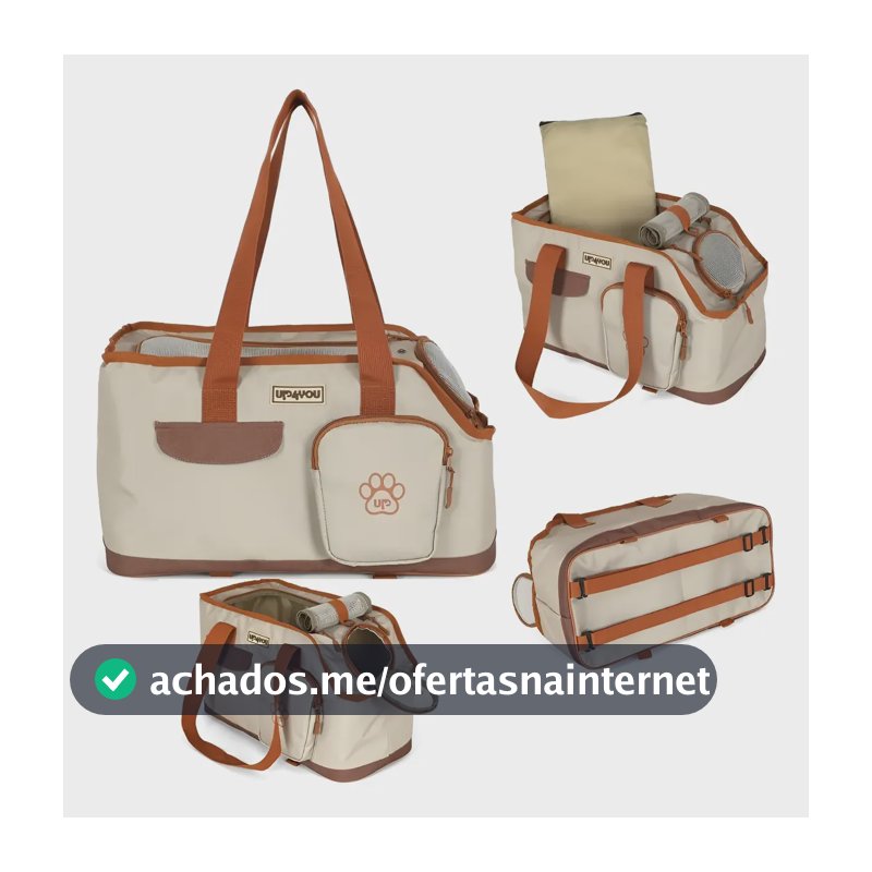 Bolsa Pet Transporte Viagem Avião Bordo Carro Cachorro Gato Bege