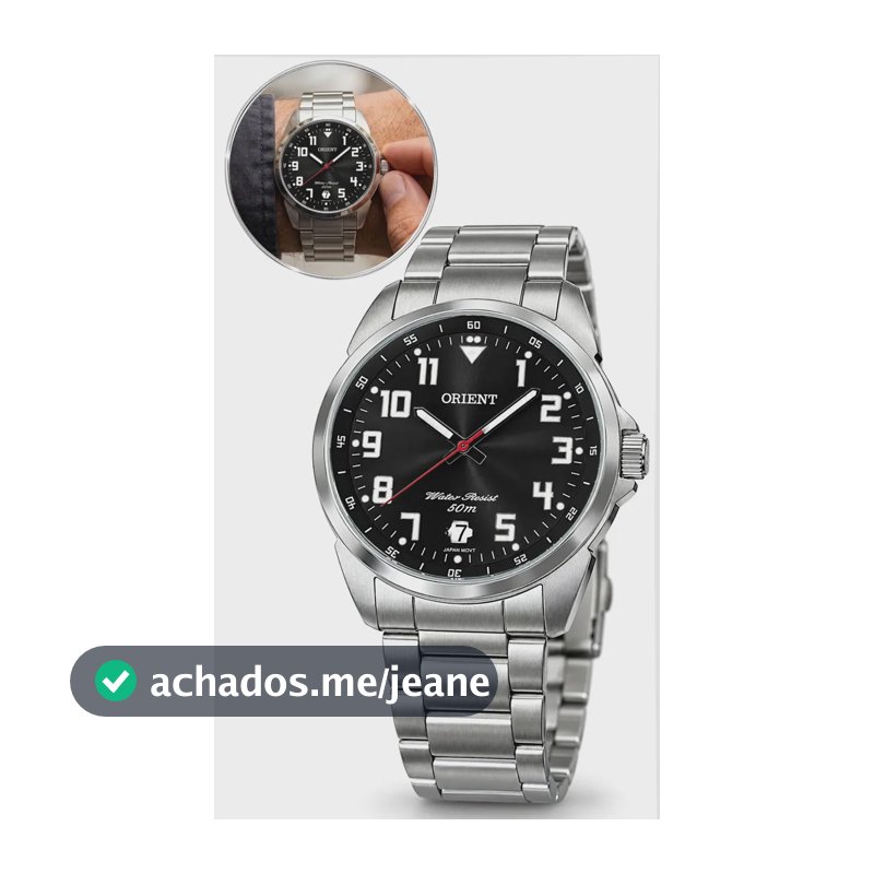 Relógio Orient Analógico Masculino MBSS1154A Caixa Prata Pulseira Aço Resistente Água