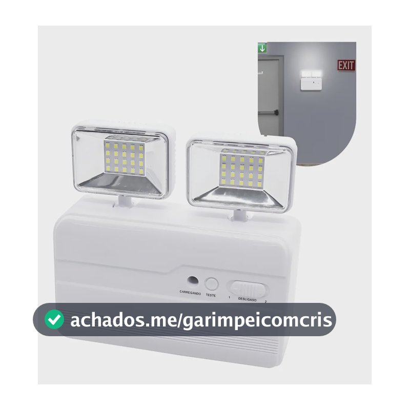 Luminária De Emergência 2 Faróis 40leds Bateria Recarregável Branco-frio 127/220v