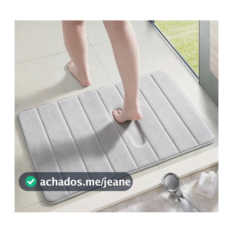 Tapete De Banheiro Antiderrapante Absorvente 60x40 Cinza