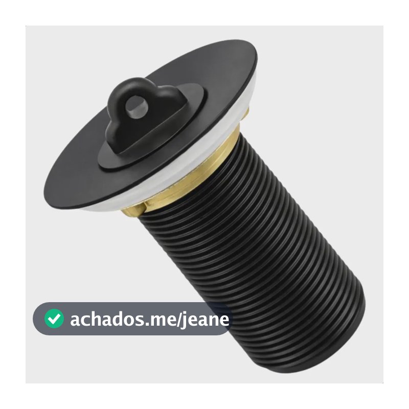 Válvula Ralo Lavatório Cuba 7/8 Metal Preta Inox Escoamento Cor Preto