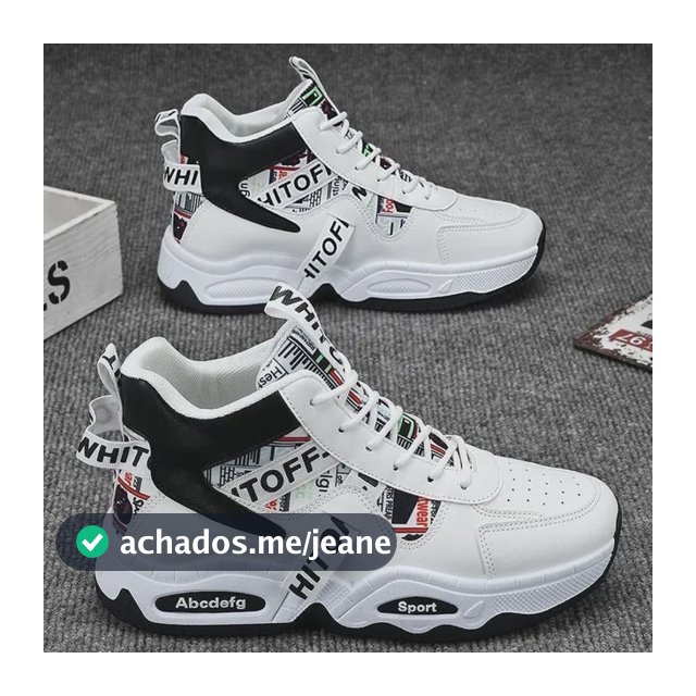A Tênis Masculinos De Cano Alto E Sola Grossa 2026 Bs6029 Black 42 Eu