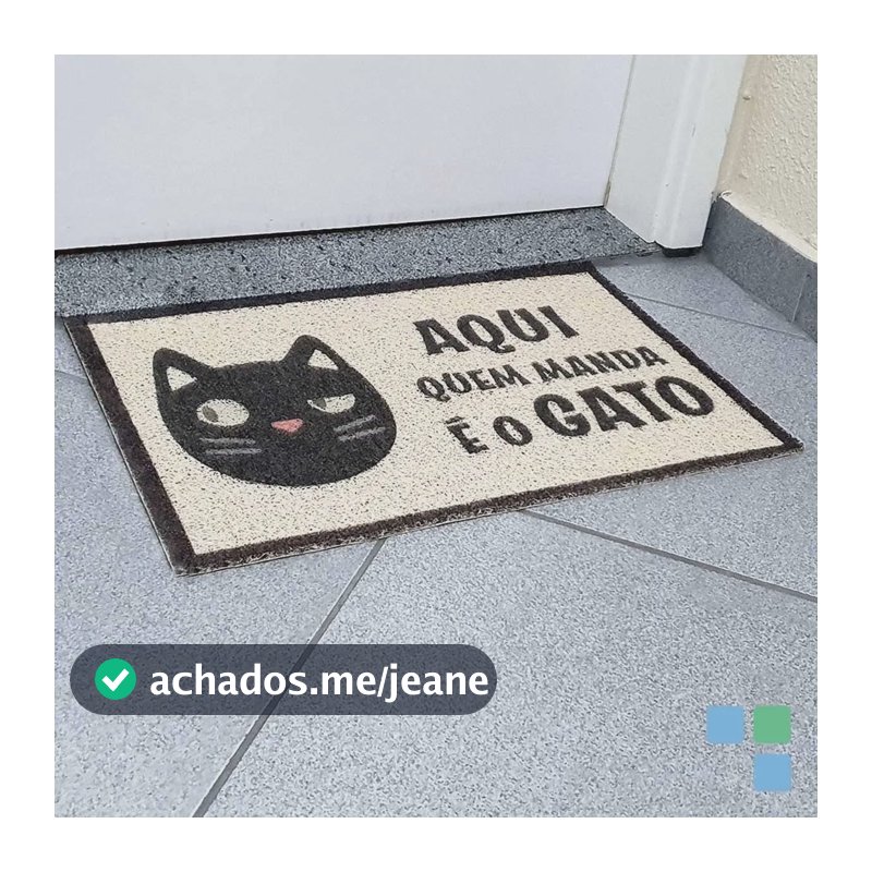 Capacho de porta vinílico estampado aqui quem manda 60x40cm-Uzoo