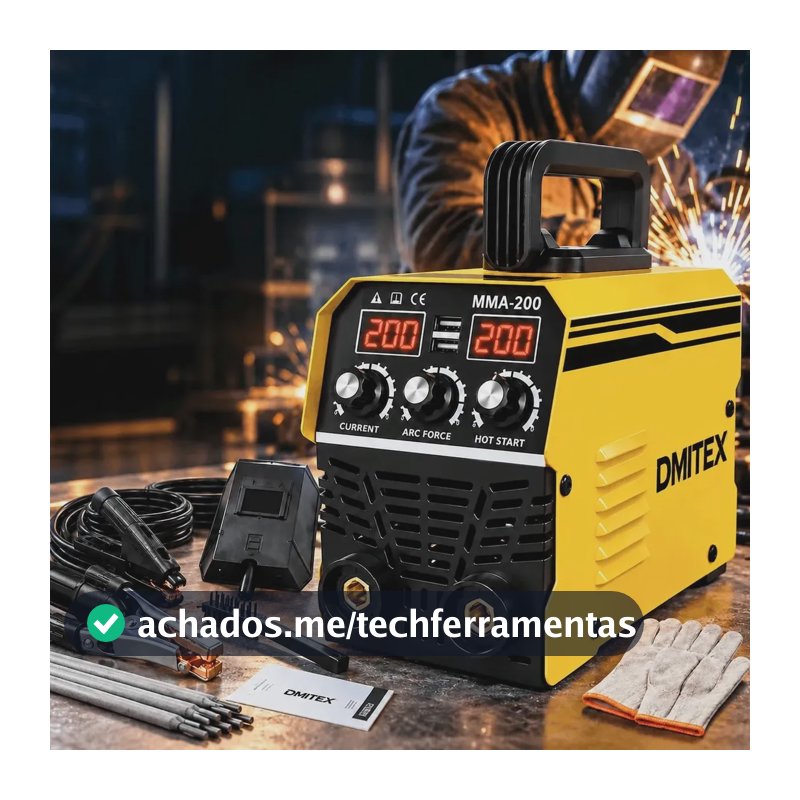 Máquina Solda Inversora Mma  Portátil 110v 220v Profissional Amarelo Mma-250 220v