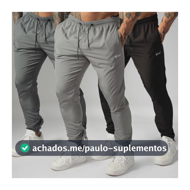 Kit 3 Calças Jogger Masculinas De Tactel Com Elastano Ziper