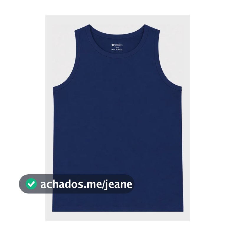 Regata Básica Masculina Hering Azul Liso M Lisa