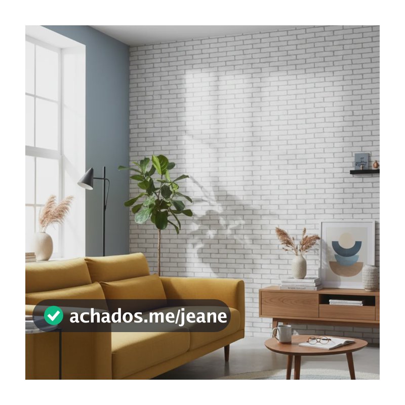 Papel De Parede Adesivo Tijolo Tijolinho Marrom 3d Rolo 10m Tijolinho Branco