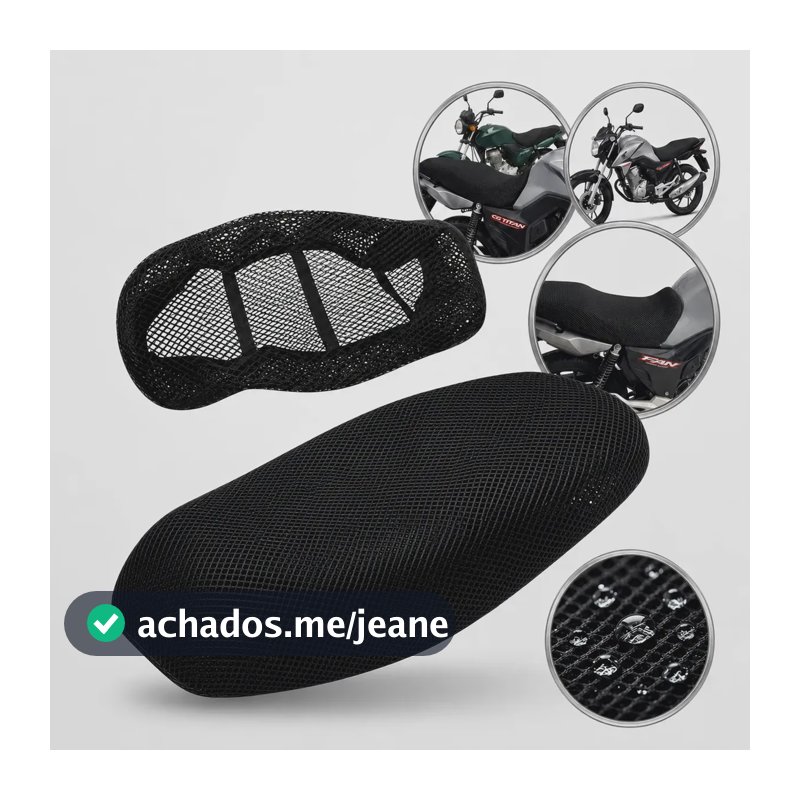 Capa Banco De Moto Térmica Impermeável Titan Cg 125 150 160 Preto