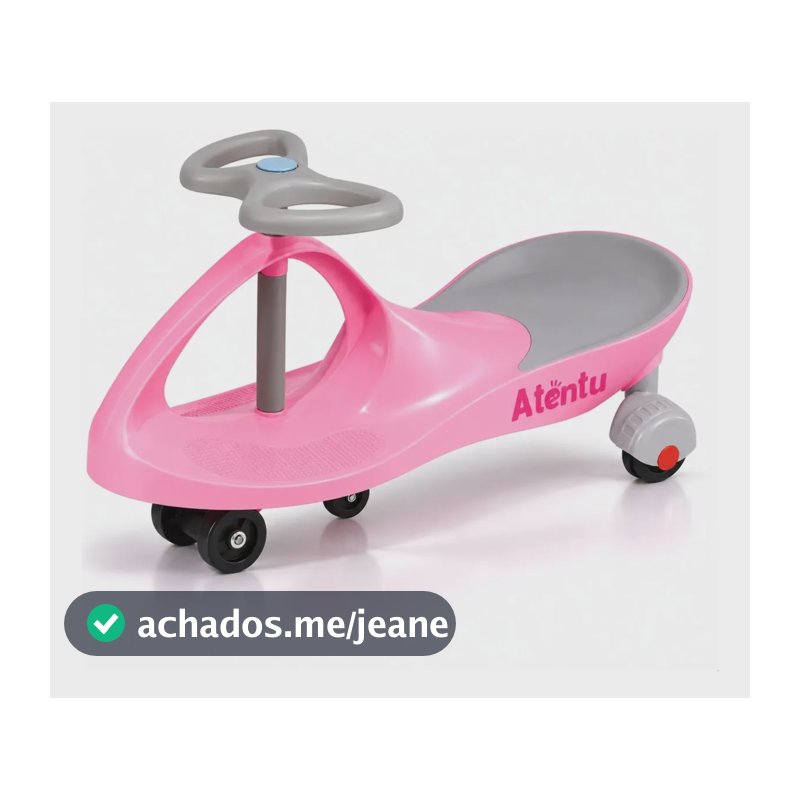 Carrinho Rolimã Infantil Volante Gira 360° Com Rodas - Rosa