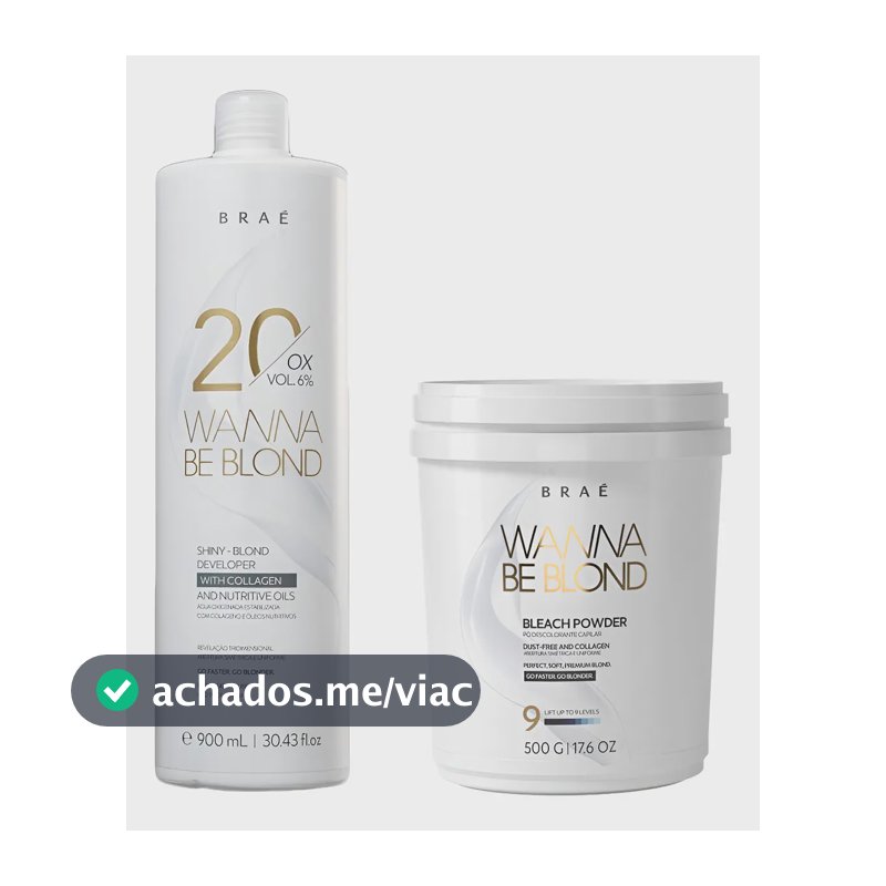 Braé Pó Descolorante 500g + Ox Wanna Be Blond 20 Vol 900ml