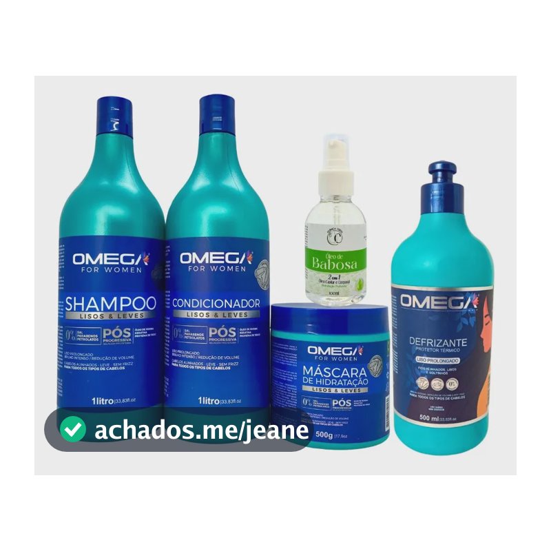 Kit Completo Liso Prolongado Lisos E Leves 1l Omega Hair