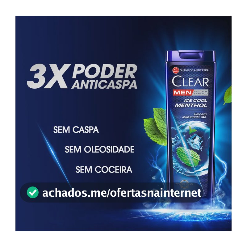 Clear Men Shampoo Anticaspa Ice Cool Menthol 400 ml