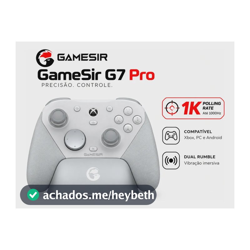 Controle GameSir G7 Pro Hall Effect 1K Polling Rate Xbox PC Original Branco
